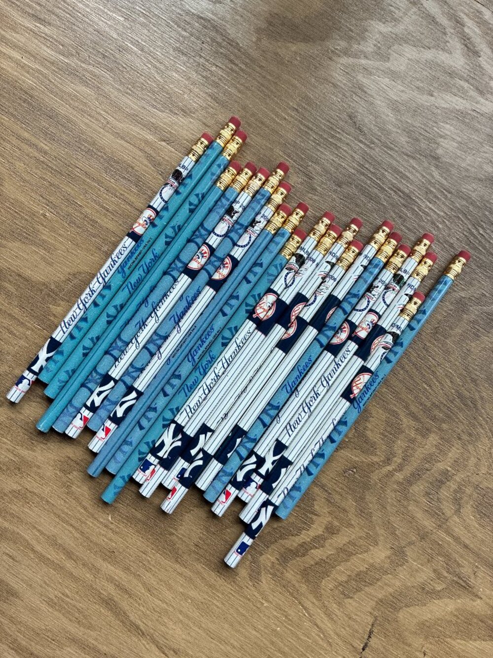 Vintage New York Yankees Pencils 22 Total MLB Baseball Retro Unused